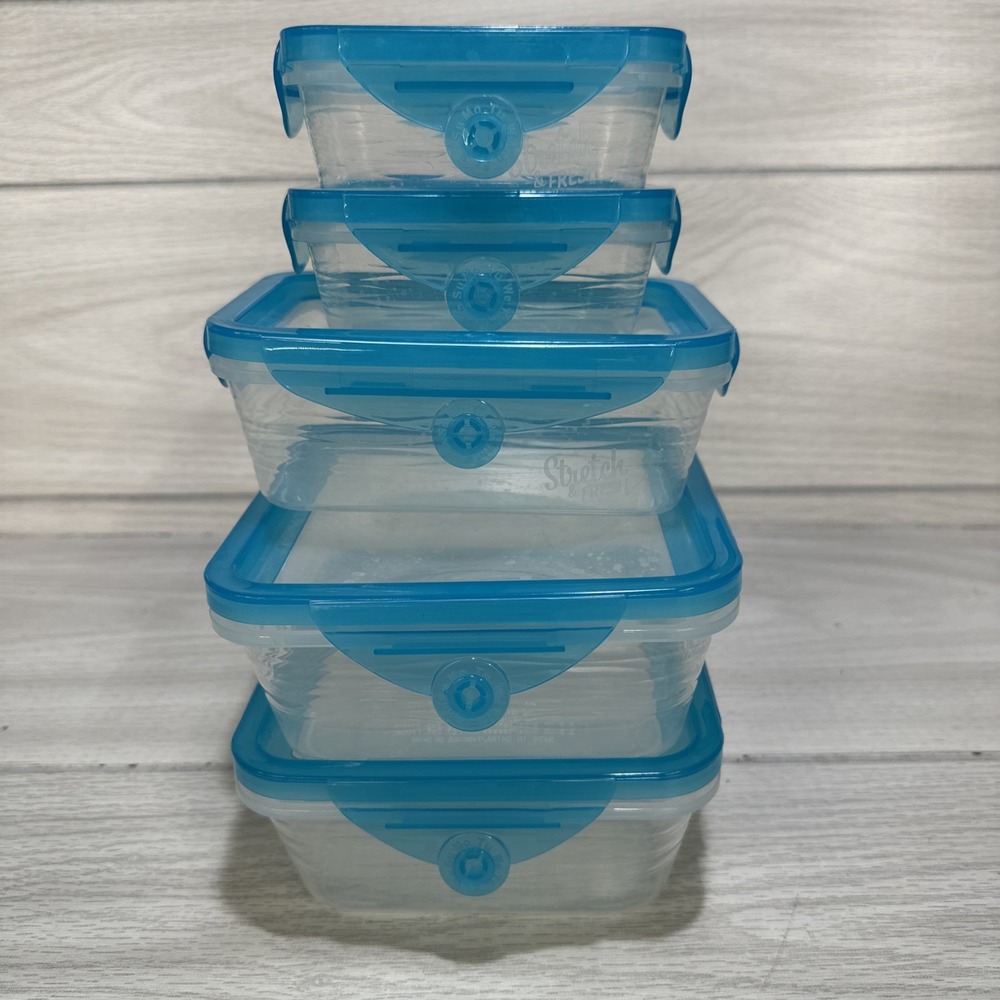 Stretch & Fresh Food Storage Containers (Set of 5) 5oz,‎ 15oz, 23oz